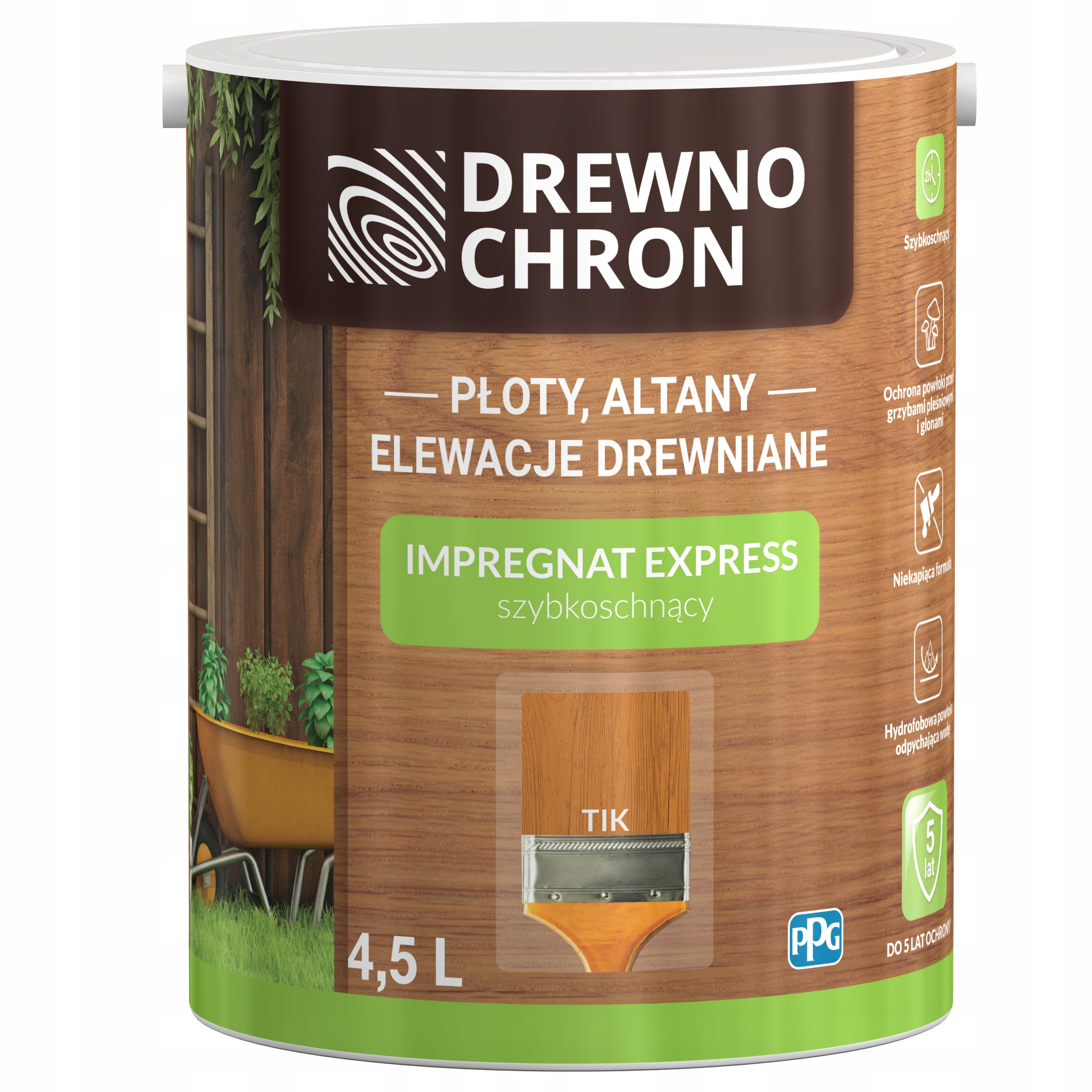 DREWNOCHRON Impregnat EXPRESS Ogród 4,5l TIK