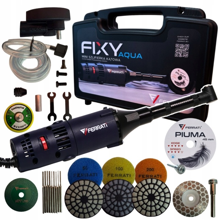 Mini brúska Fixy Aqua Ferrati 3v1 550W 15000 ot./min s kufríkom 2026