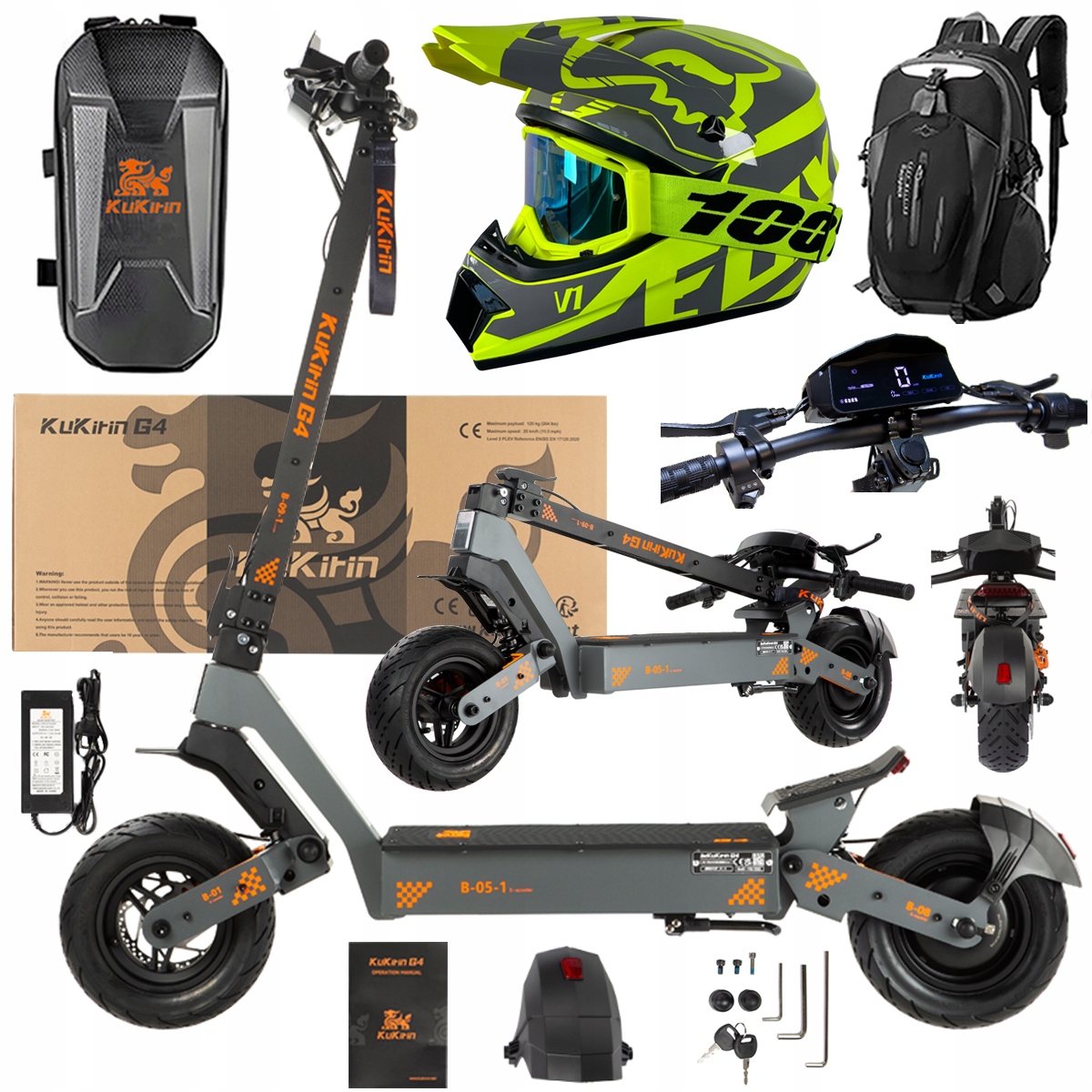 KuKirin G4 Skládací elektrická vozidla 2000W 70KM/H 60V 20Ah 75km Dárek