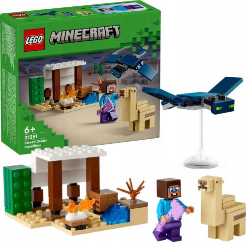 KLOCKI MINECRAFT PUSTYNNA WYPRAWA STEVE'A 75EL. + KARTKA PREZENTOWA