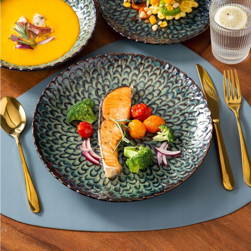 Serwis obiadowy VANCASSO kamionka zielony kamionka 24 szt / 8 osób Linia CHRYS