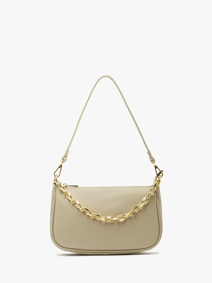 

Ryłko mała jasnobeżowa skórzana torebka damska