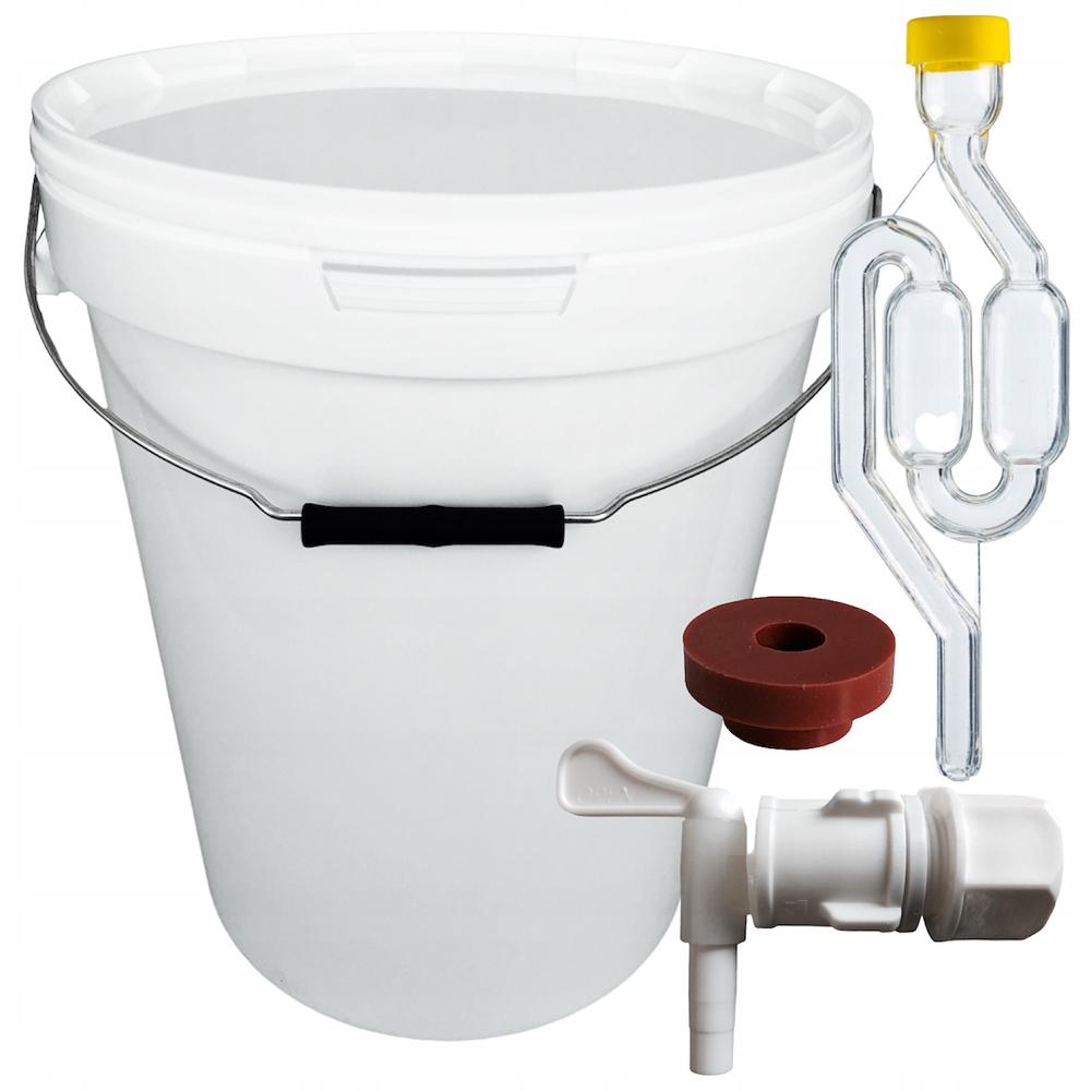 

Pojemnik wiadro plastikowe 25l kran rurka korek