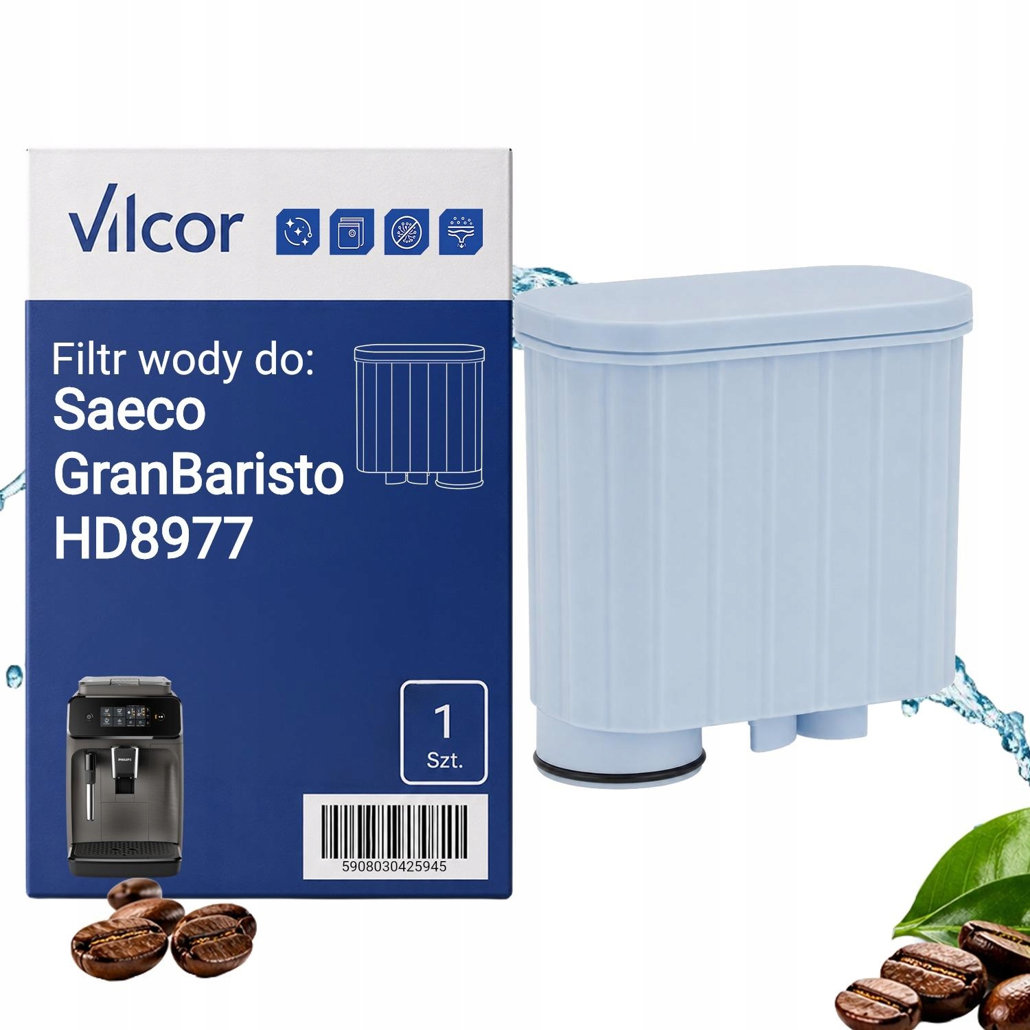 Filtr Do Ekspresu Saeco GranBaristo HD8977 Ciśnieniowy, Wydajny, Wody