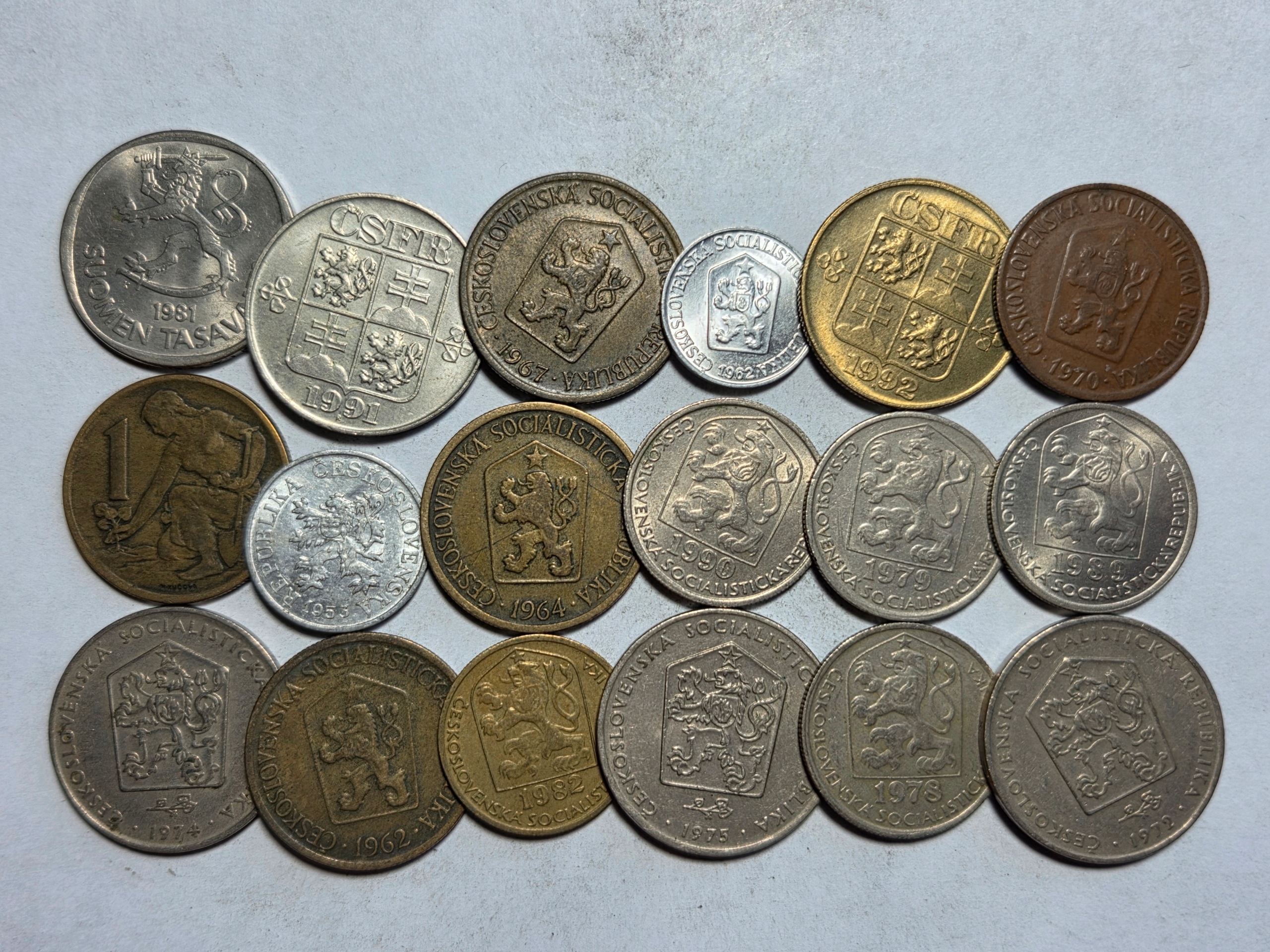 Czechosłowacja 18 monet ciekawy mix -NR2414