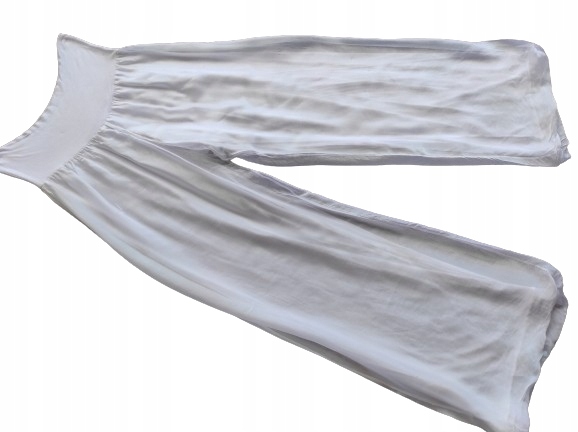 ZWIEWNE BIAŁE SPODNIE 40__SPÓDNICO-SPODNIE__SILK