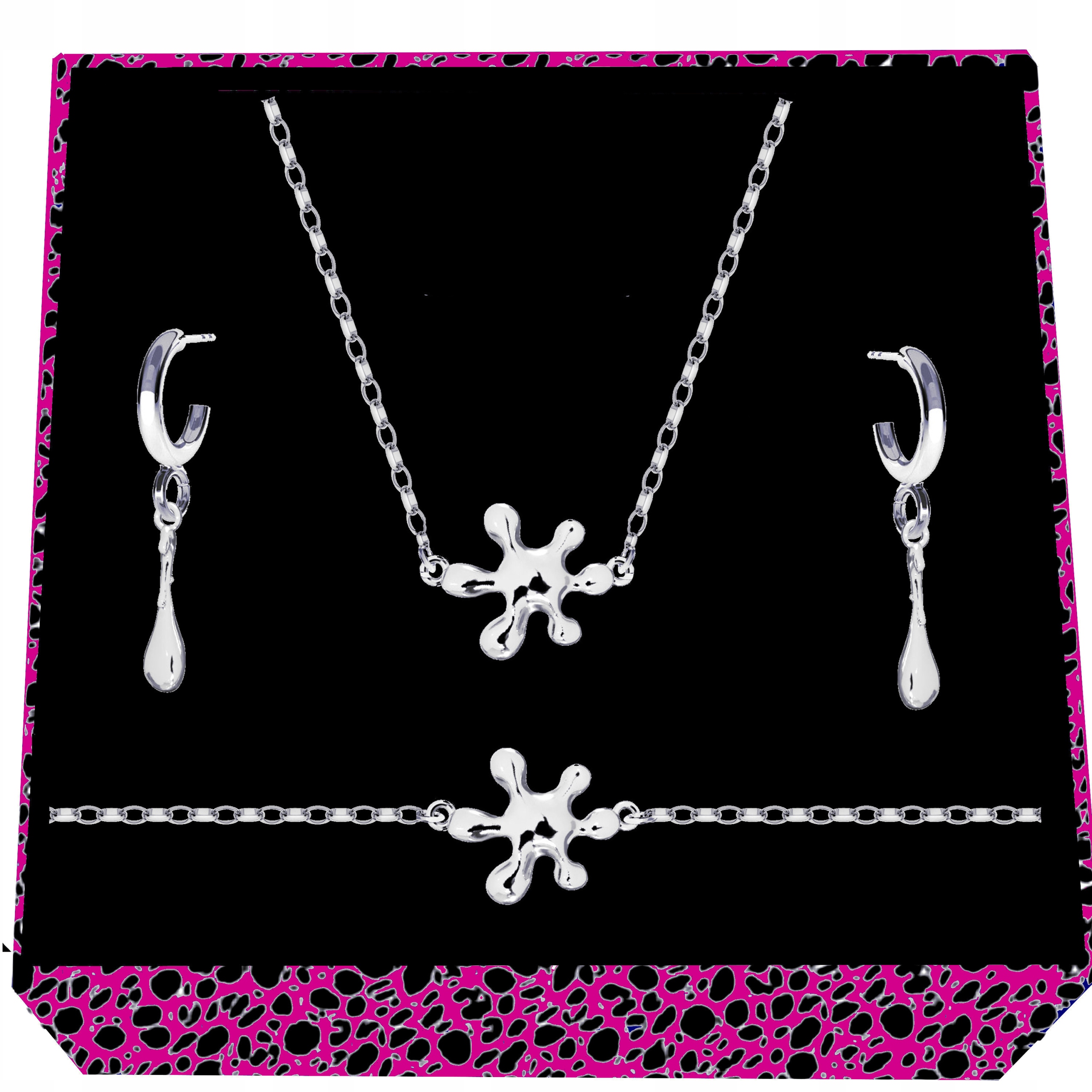 Kapka Kapky Slzička Stříbrný komplet rolo oval stříbro 925