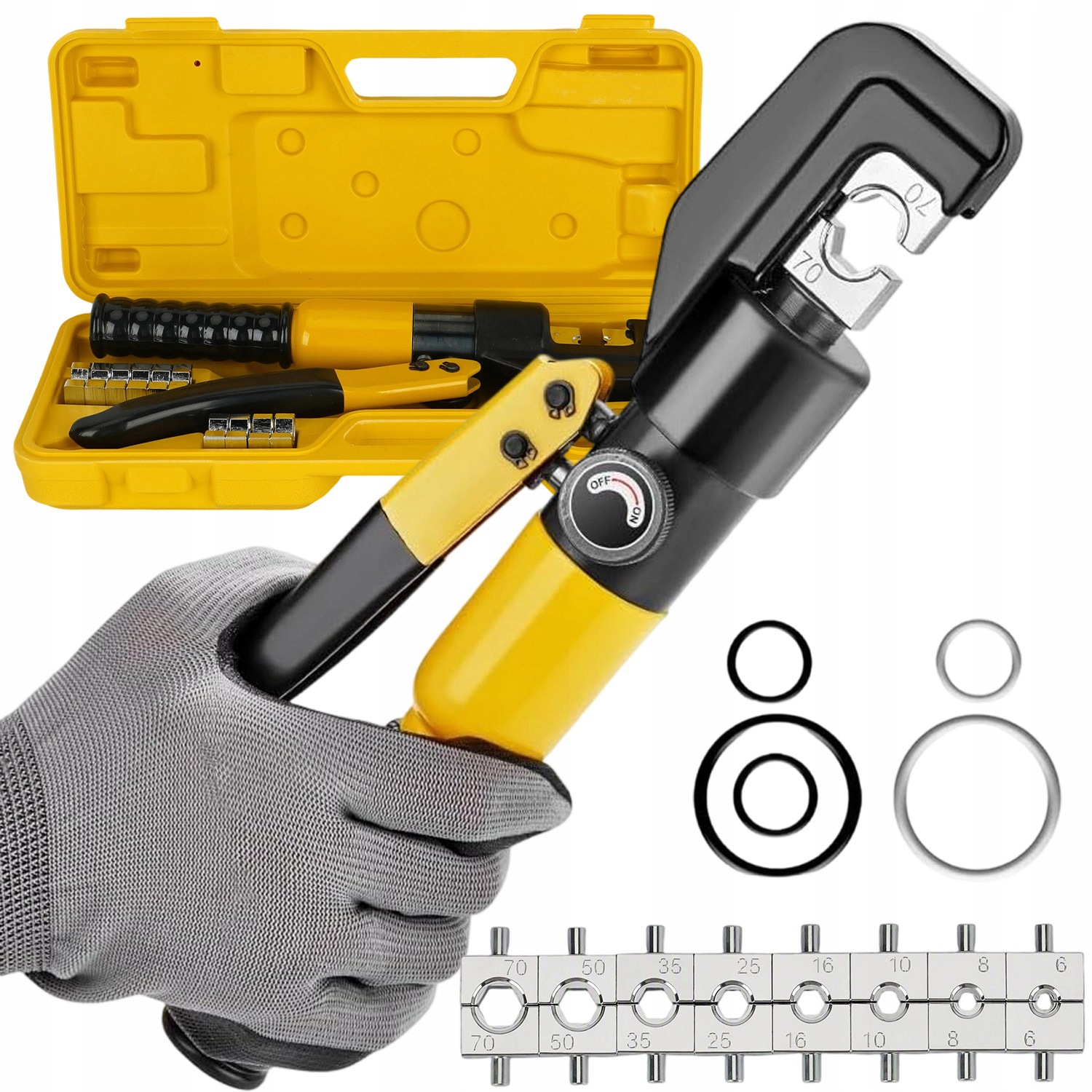 Ruční Hydraulická Lisovačka Pro Kabelové Dutinky 14T, Otáčení O 180°
