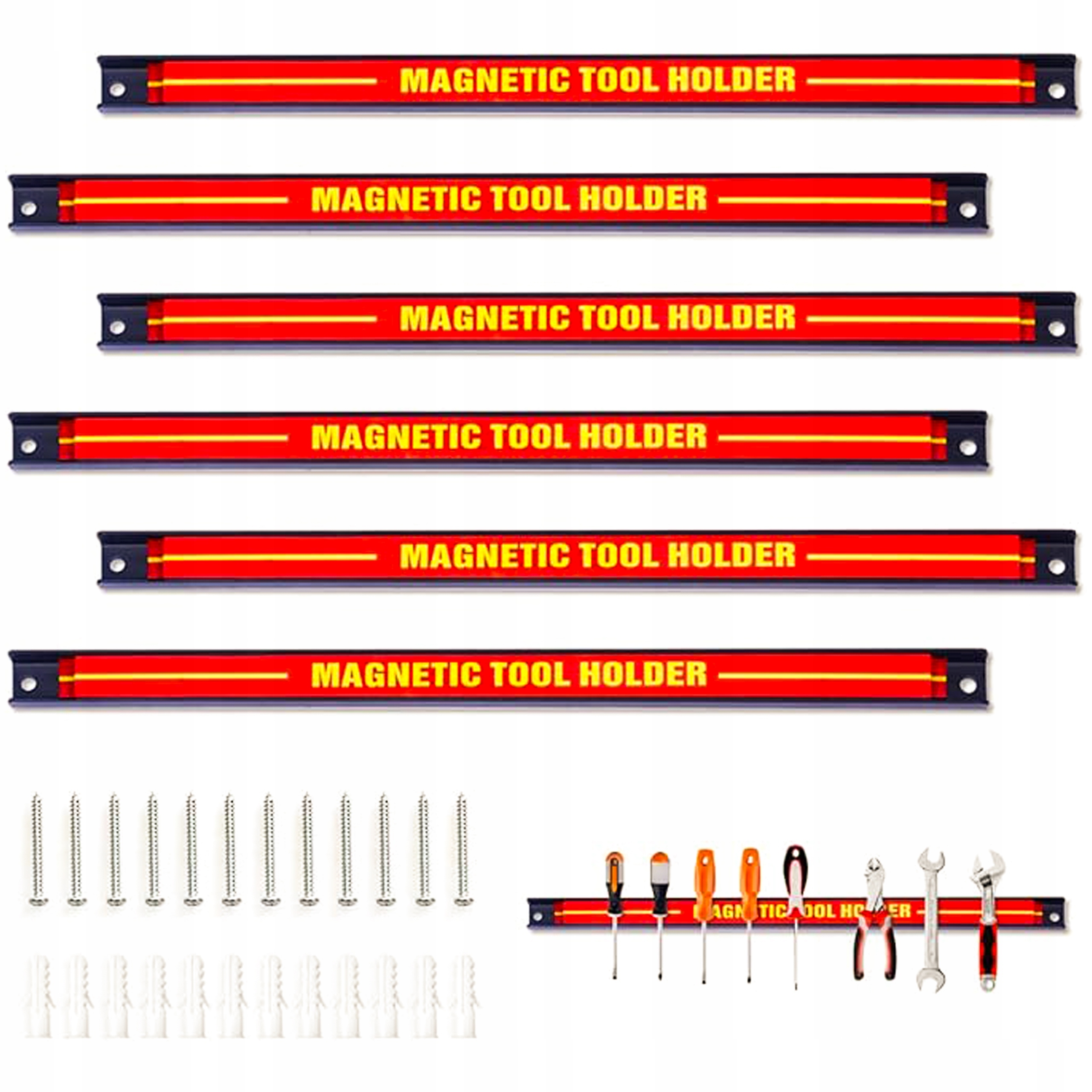 6x Listwa Magnetyczna Magnes Na Narzędzia Listwy Magnetyczne Uchwyt 46CM