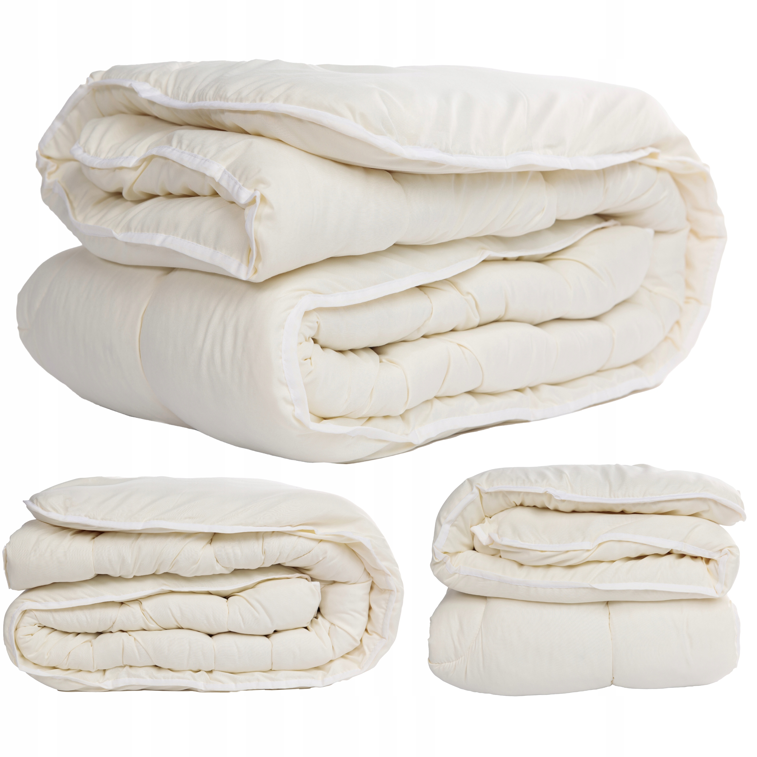 Vlněná Přikrývka Přešívka Z Ovčí Vlny 200x220 Teplé Silné Ecru Povlečení