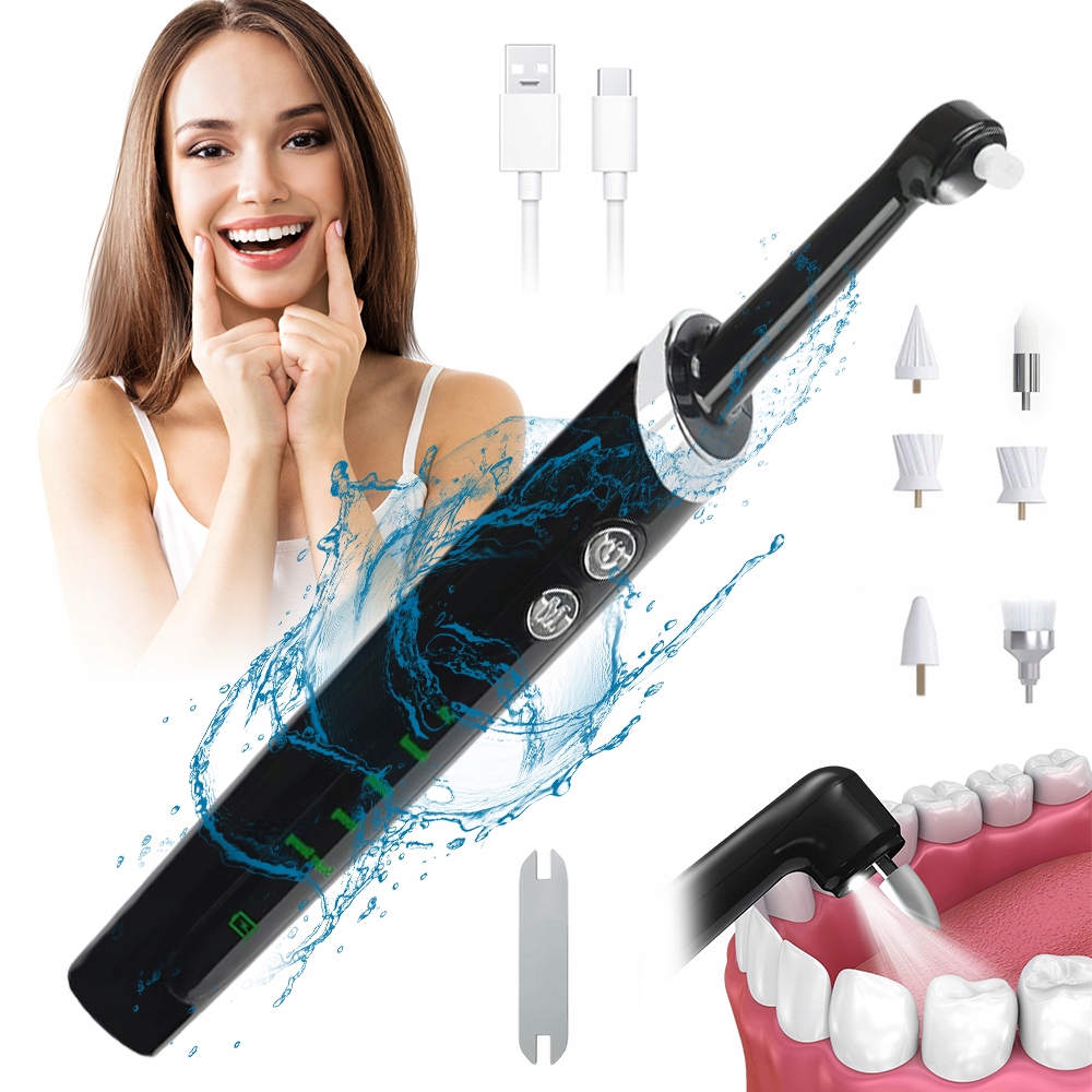 Mocny Skaler Do Zębów Usuwania Kamienia Nazębnego Dentystyczny Led 5 Trybów
