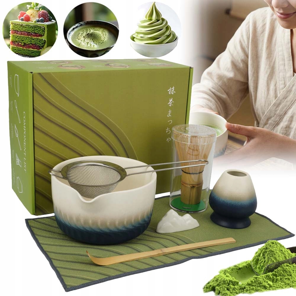 Set Na Čaj Matcha, Sada Metliček 7 Ks S Keramickou Miskou Na Čaj Matcha