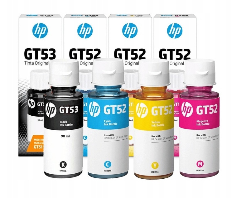 Sada 4 Inkoustů GT52 Cmyk GT53XL černá