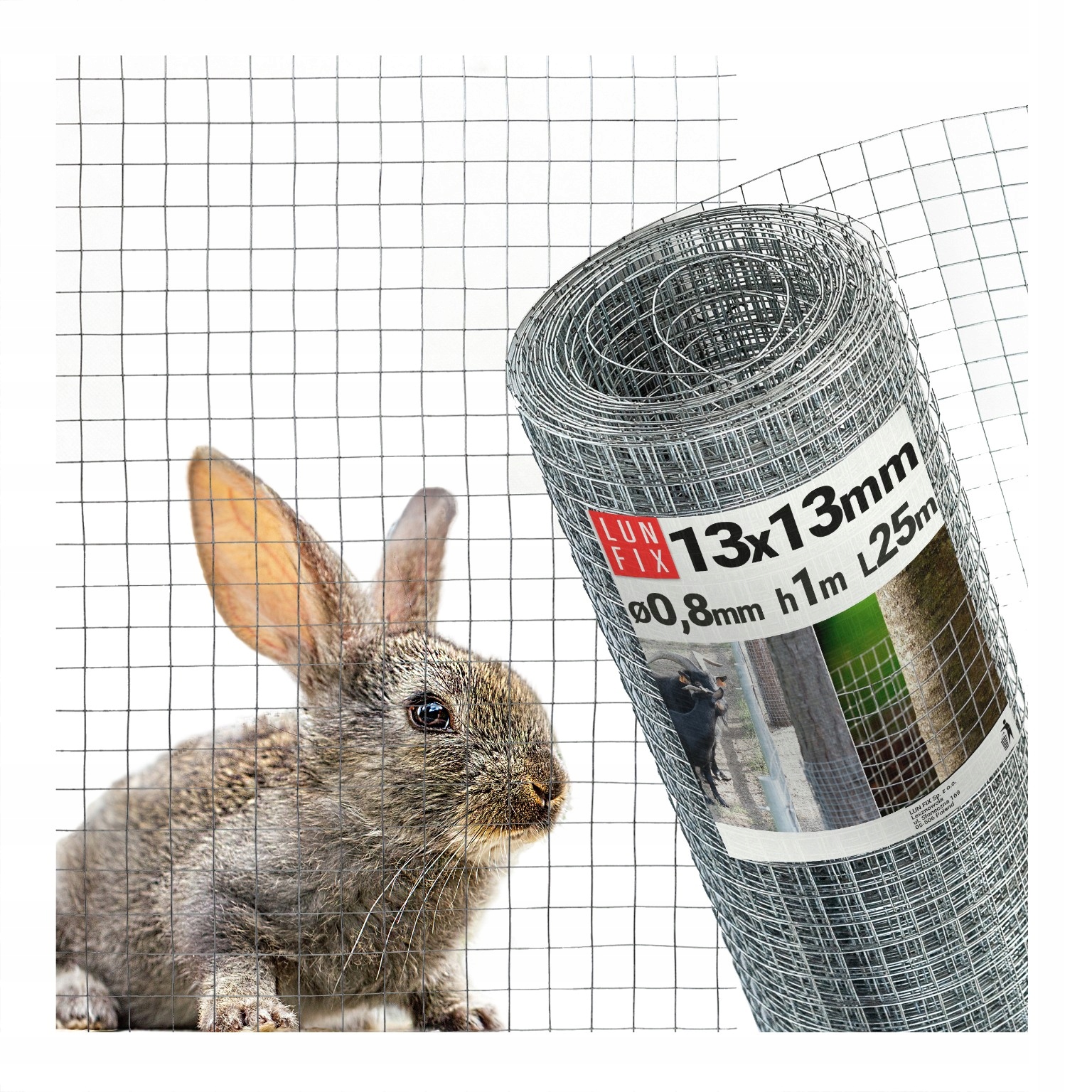 Síť proti hlodavcům 25 m na krtky kuny nornice kovová 13x13 h1 fi0,8