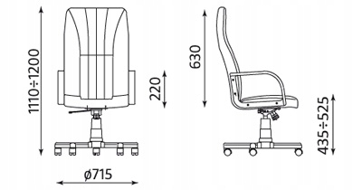Fotel obrotowy biurowy MEFISTO czarny Nowy Styl Głębokość siedziska 47 cm