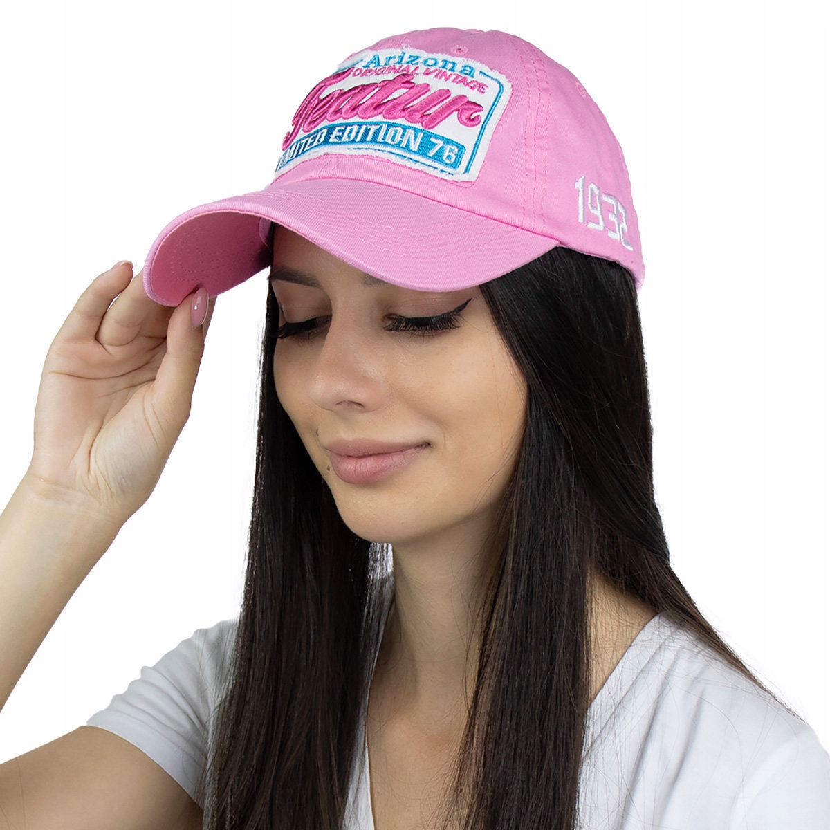 

Czapka z daszkiem Retro sportowa bejsbolówka róż