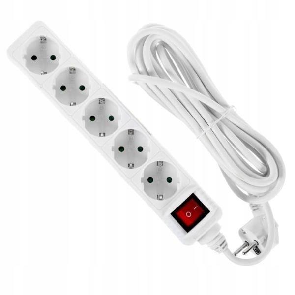 

Przedłużacz 5 Gniazd 10M z/u Wyłącznik 3x1.5mm2