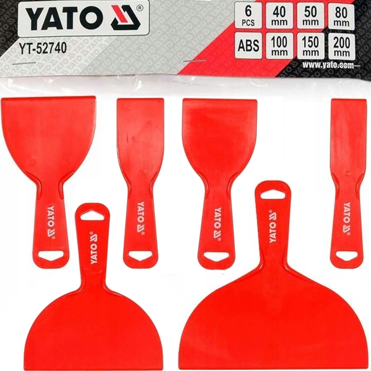 Yato Szpachelki Plastikowe Skrobaki Zestaw 6 Szt
