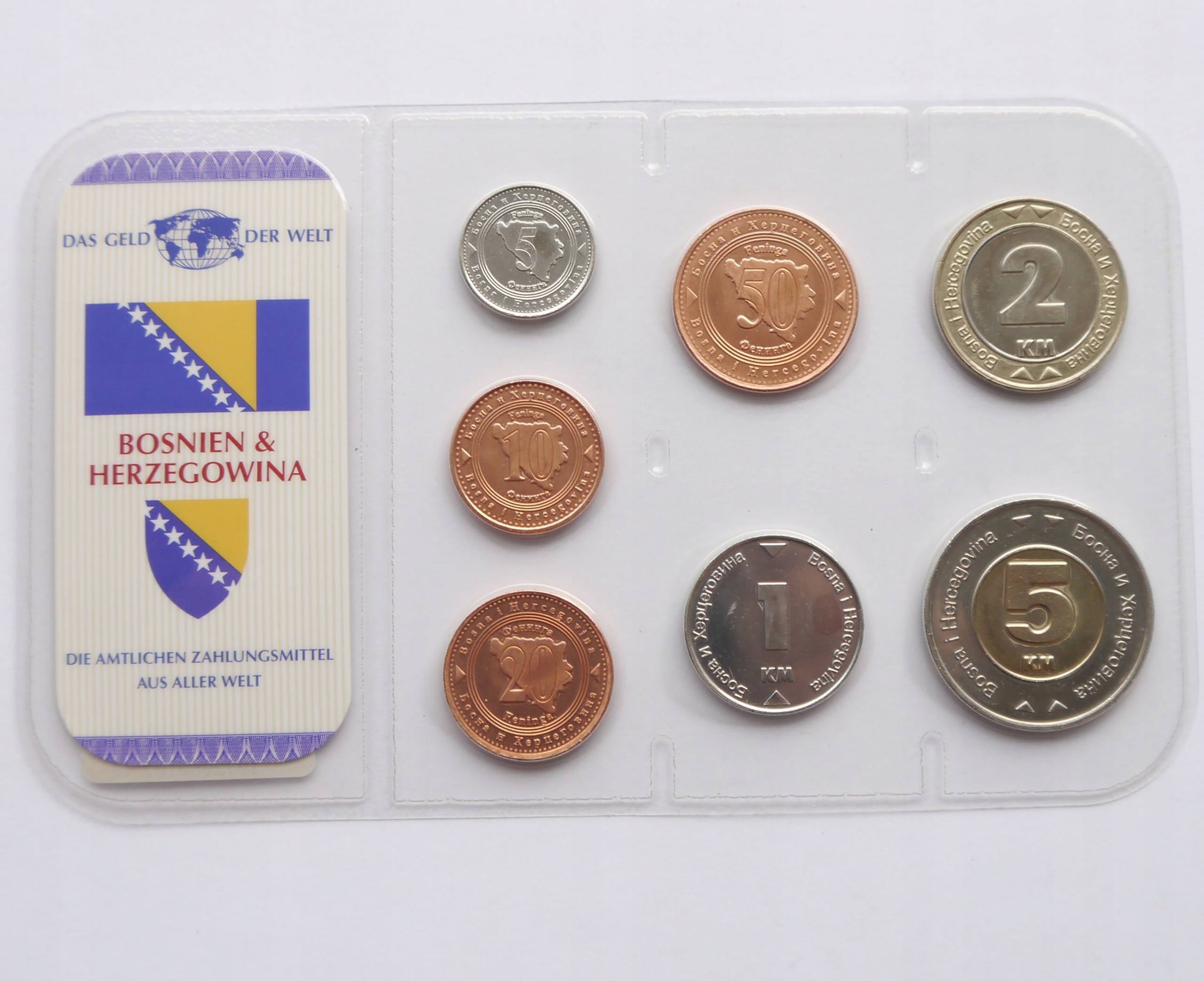 BOŚNIA I HERZEGOWINA SET 5 PF - 5 MARK , 7 MONET