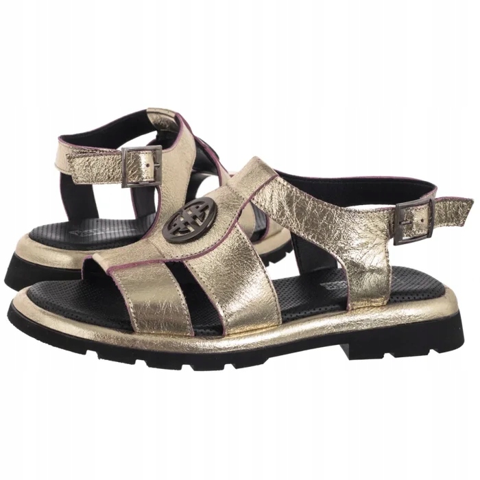 Kožené dámské sandály Artiker Zlaté 56C0689 Gold