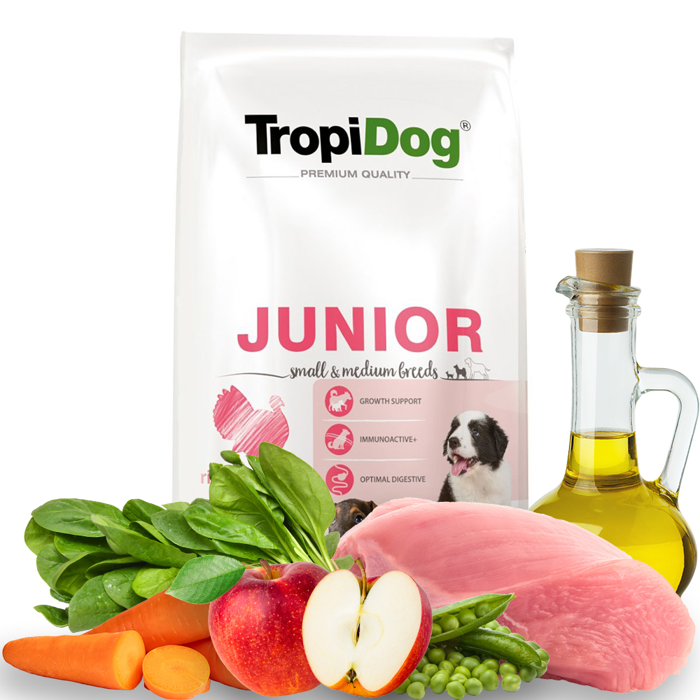 Tropidog 8kg Junior Medium Small Indyk Turkey małe rasy