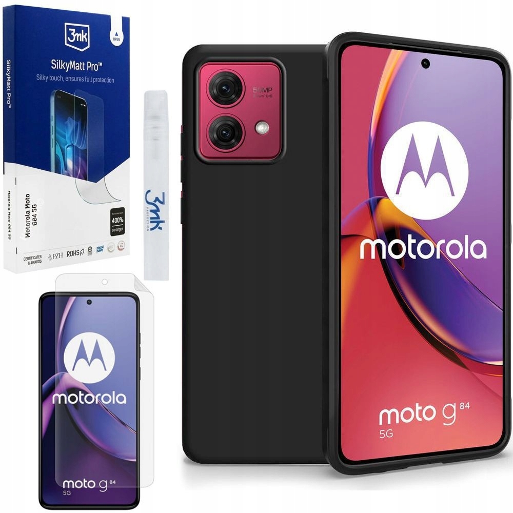 Set 3mk: Tenké Pouzdro Matt Case Fólie SilkyMatt pro Motorola Moto G84 5G