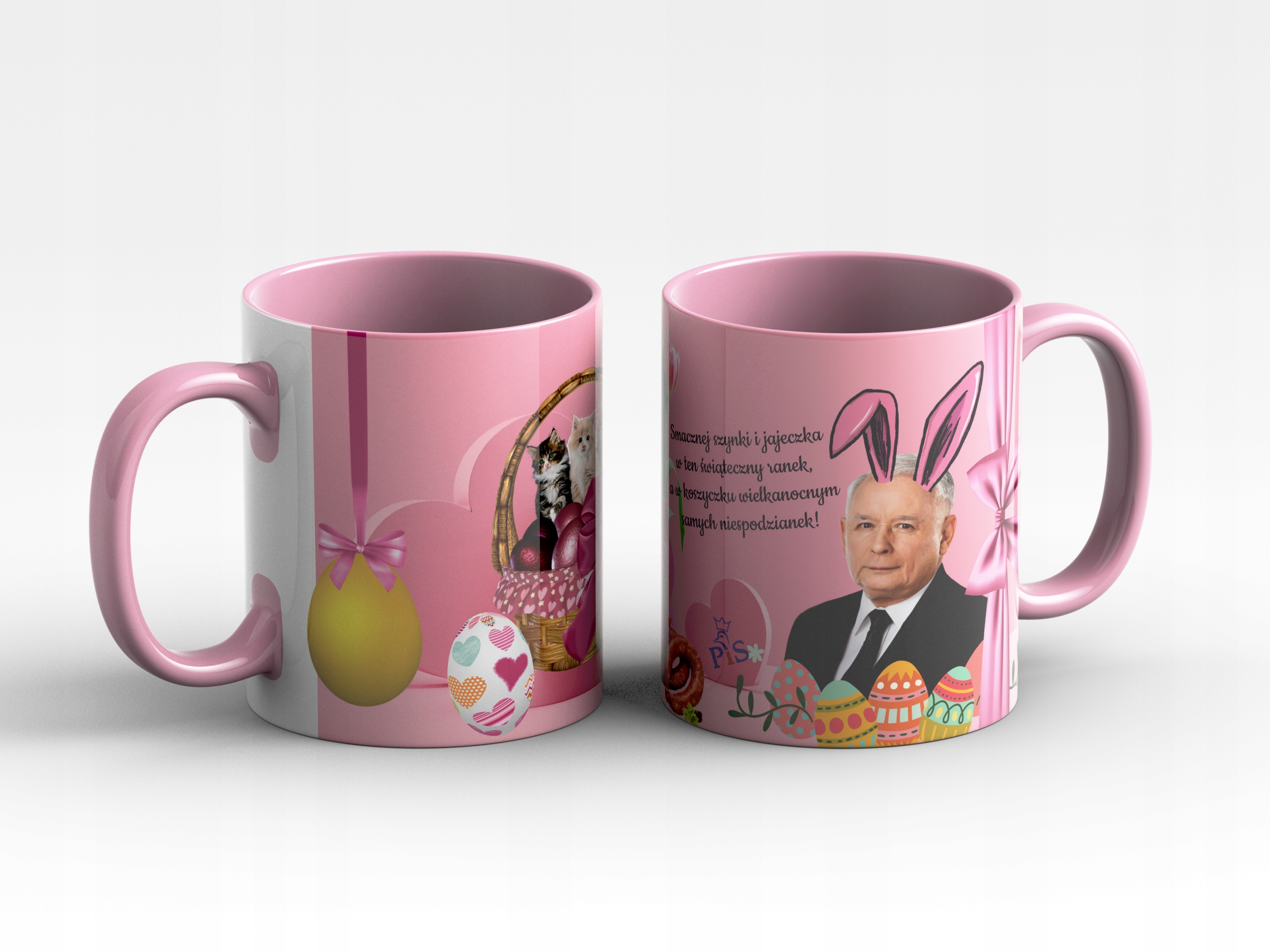KUBEK PREZESA PIS JAREK NA WIELKANOC ŻYCZENIA RÓŻ Marka inna