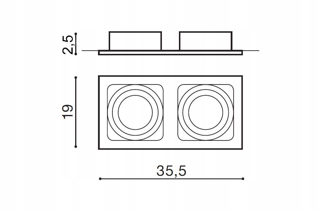 Podwójna srebrna oprawa wpuszczana oczko Sisto 2 Kod producenta AZ0794