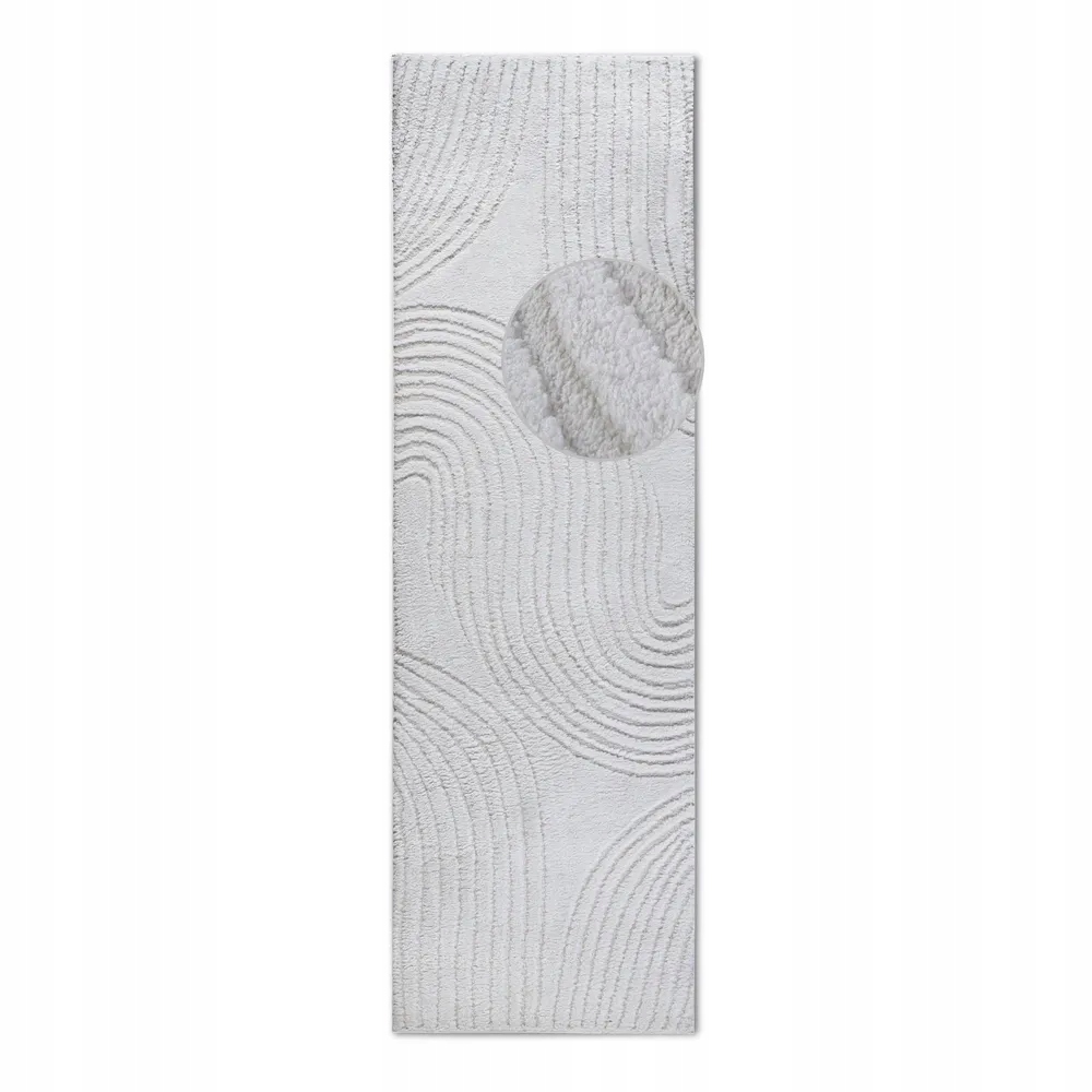 Behúň do chodby 80x240 cm, krémový, moderný 3D vzor