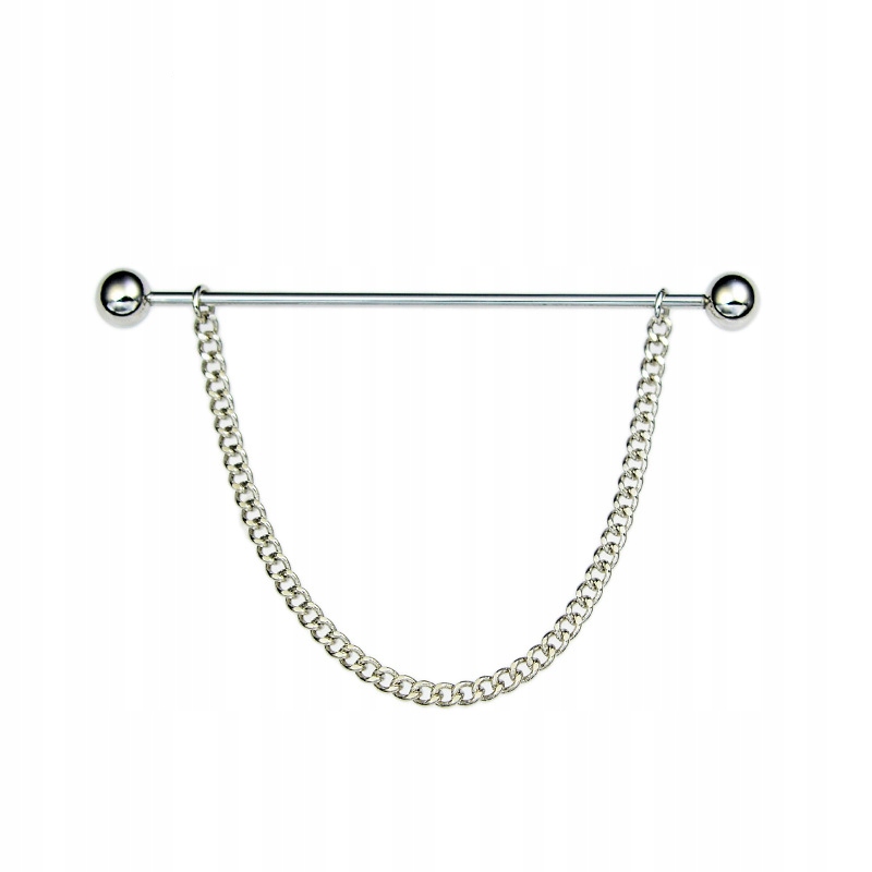 Szpilka do kołnierzyka Pin collar Bar Łańcuszek Si