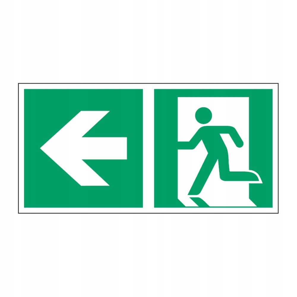 Znak Kierunek do wyjścia drogi ewakuacyjnej w lewo