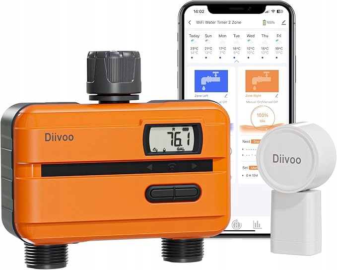 Diivoo Wi-Fi zavlažovací počítač 2 výstupy, prietokomer vody