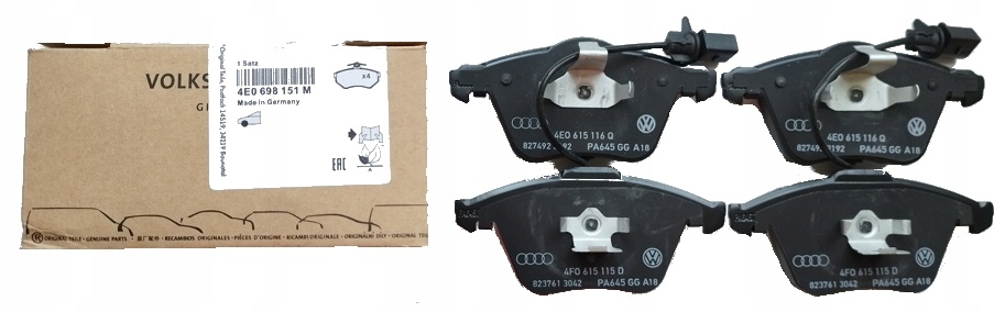 4E0698151M - Гальмівні колодки передні AUDI A8 D3-ориг.