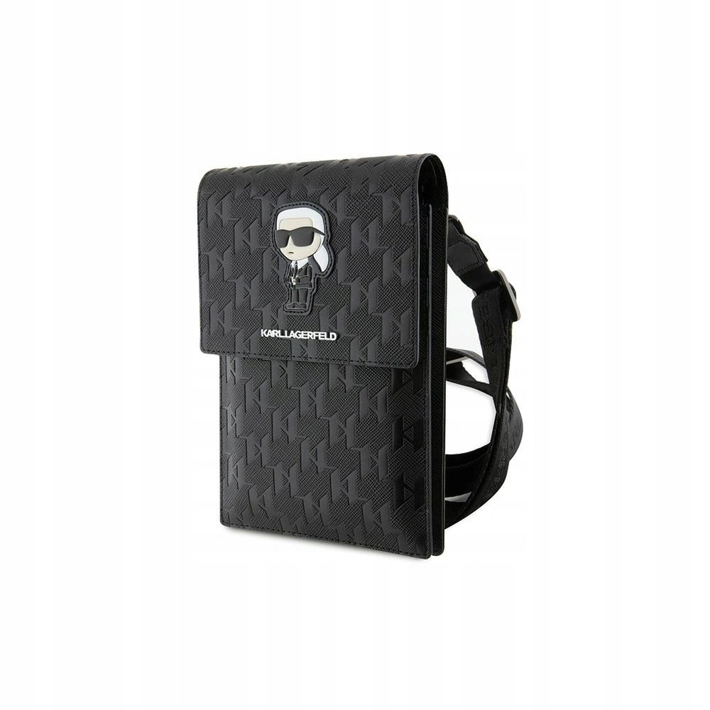 Karl Lagerfeld Kabelka Saffiano Monogram Ikonik Čierna Elegantná