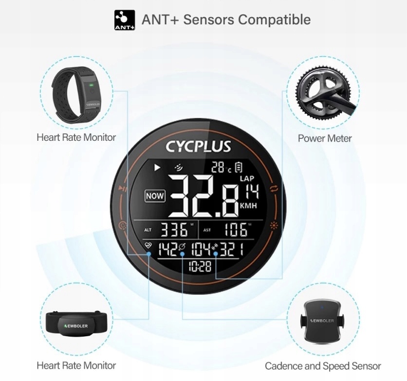 CYCPLUS M2 licznik rowerowy z GPS Bluetooth ANT+ Model M2