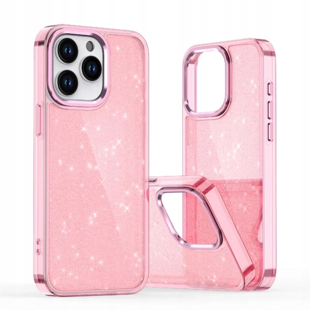 Etui pokrowiec plecki brokatowe na iPhone 16e Glitter Case różowy Hurtel
