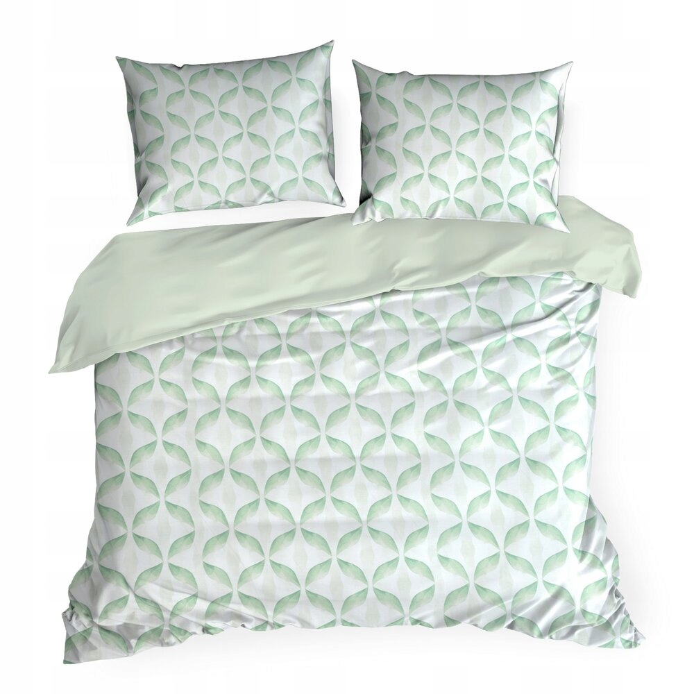 Povlečení saténové Spring 220x200 Eurofirany mátové, geometrické fantazijní