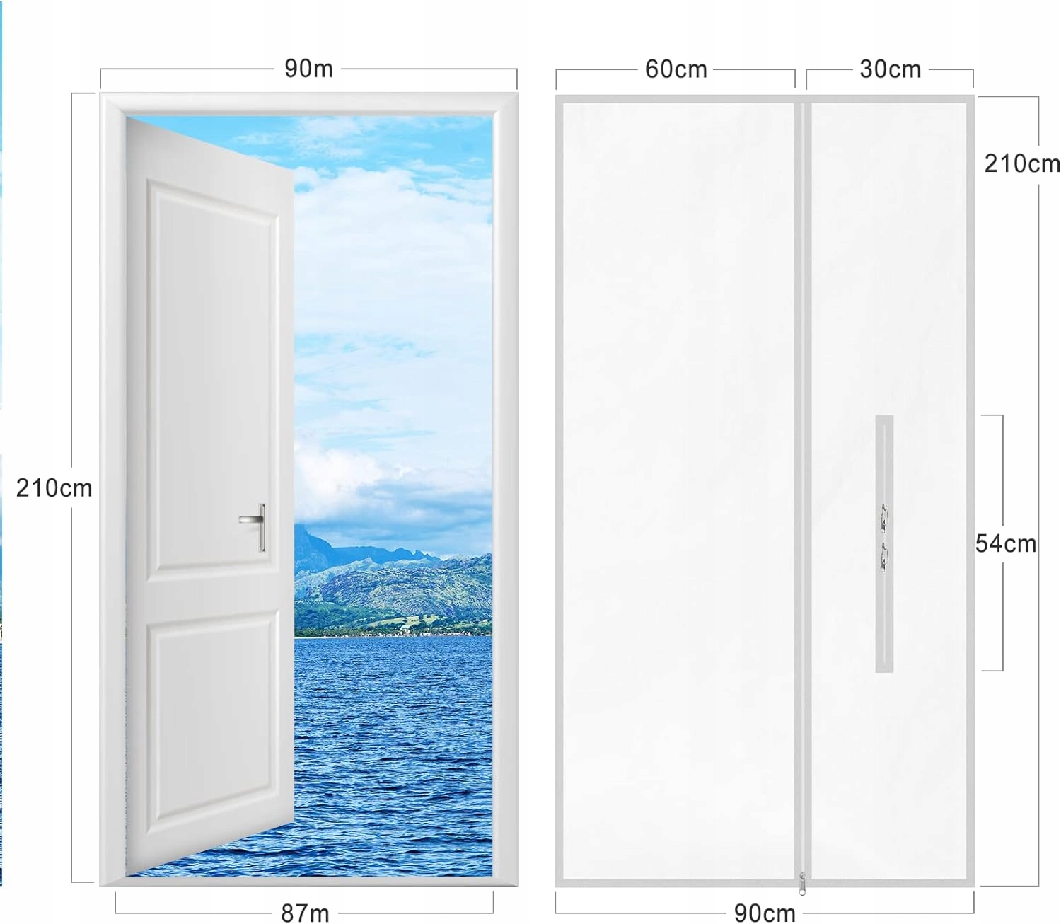USZCZELKA DO KLIMATYZATORÓW BALKONOWA 90x210 CM ZAMEK BŁYSKAWICZNY Marka Luka
