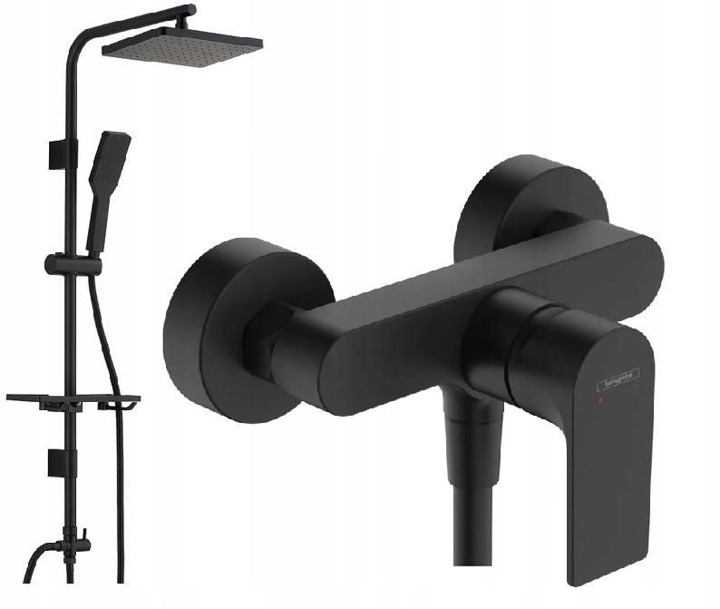 

Hansgrohe bateria prysznicowa czarna +deszczownica