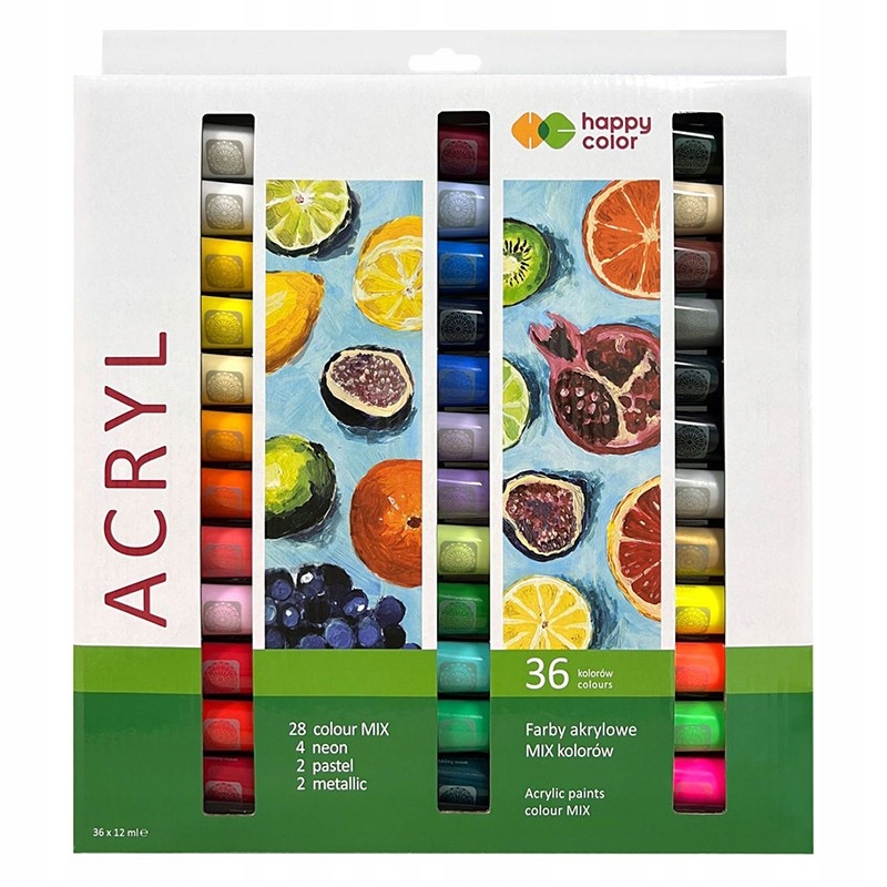 Akrylové barvy Happy Color 36 x 12 ml