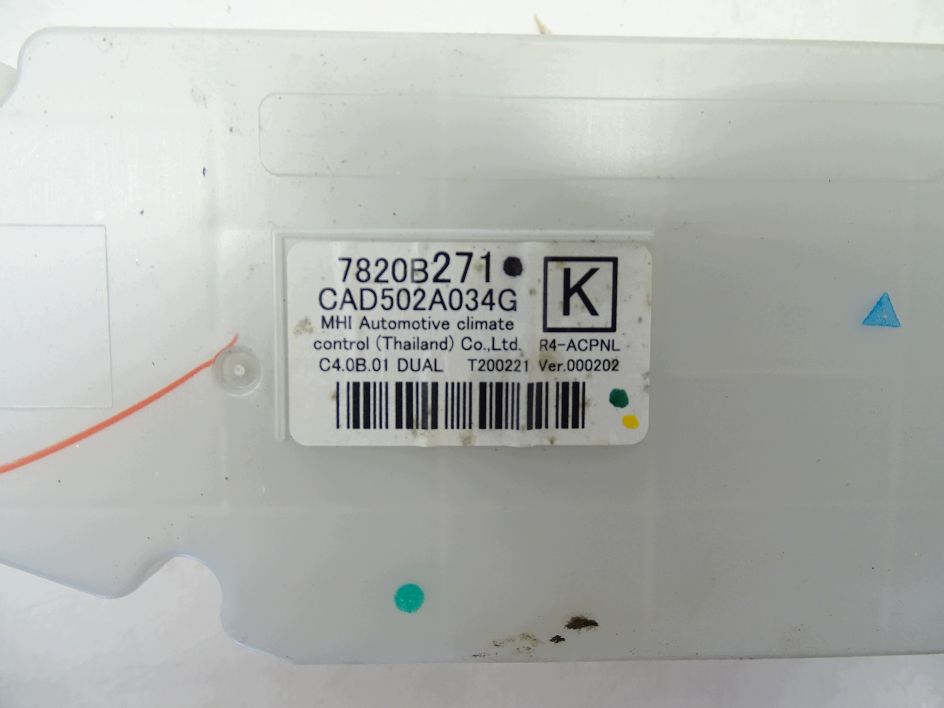 control panel air conditioning devices MITSUBISHI L 200 7820B271