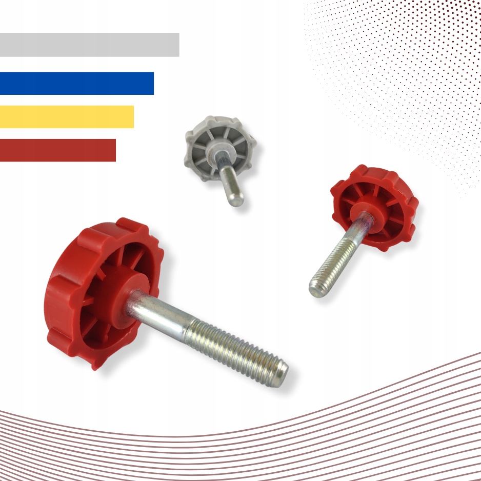 POKRĘTŁO GWIAZDOWE CZERWONE Z NAKRĘTKĄ M8