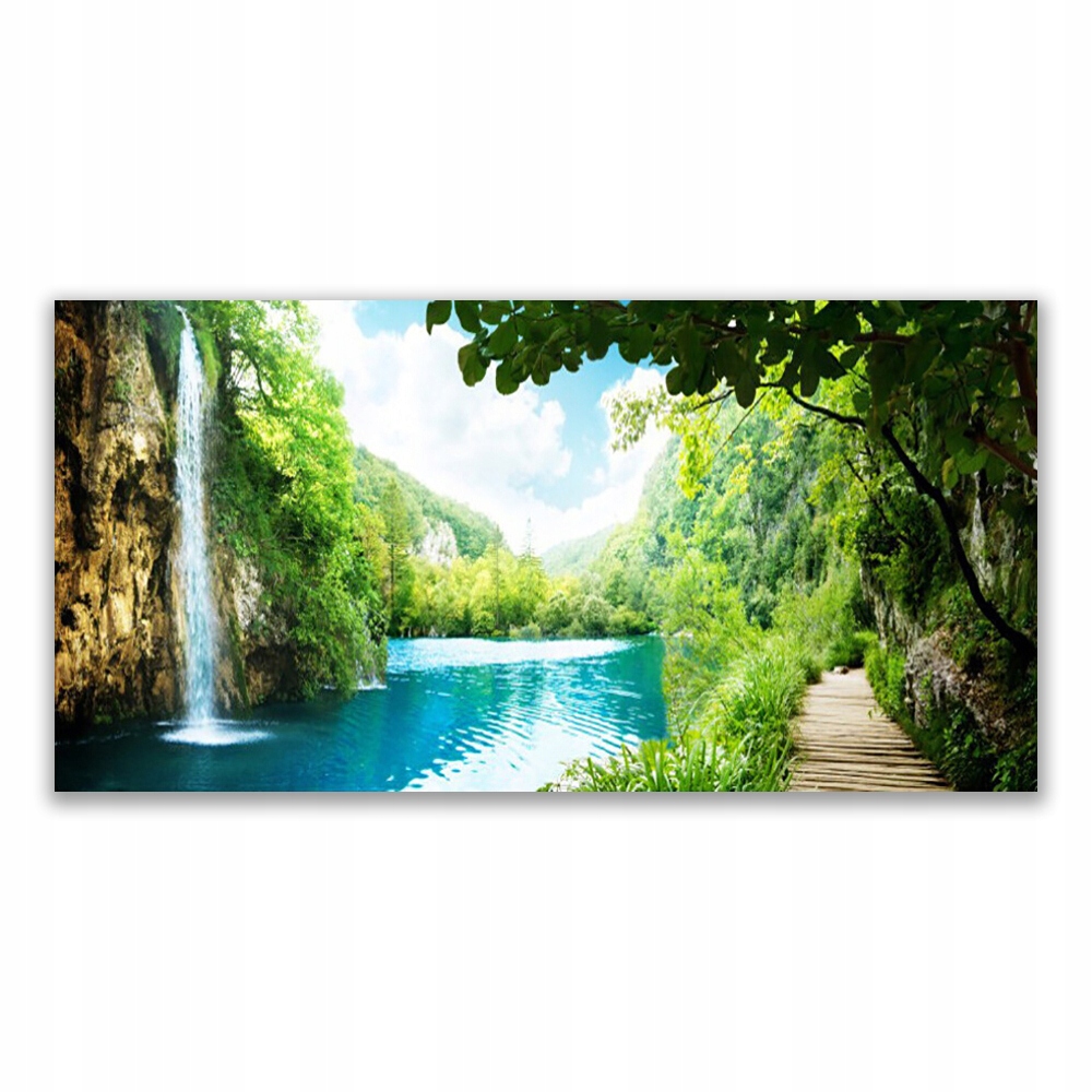 

Fotoobraz z grafiką 140x70 Wodospad Jezioro Natura