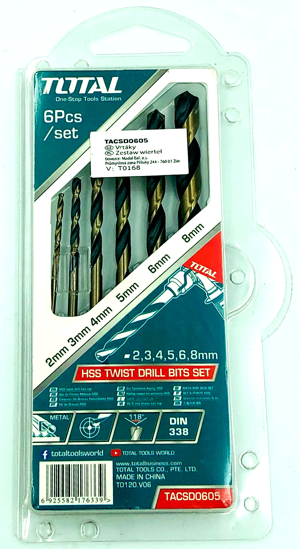 

Wiertła Do Metalu Hss Zestaw 2-8mm 6 szt.