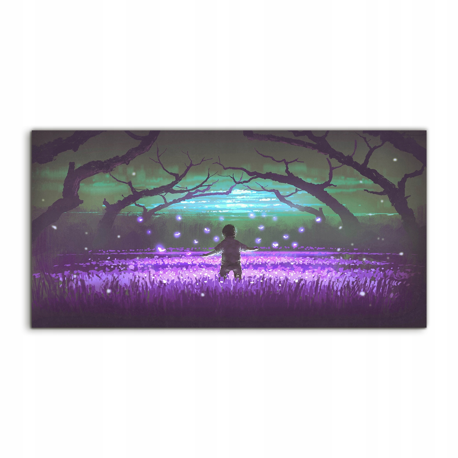 Obraz 100x50 Závesný les Chlapec Noc moderný