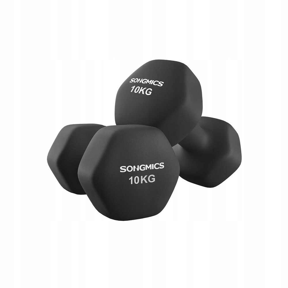 Hantle powlekane/gumowane stałe Songmics 2x 10 kg