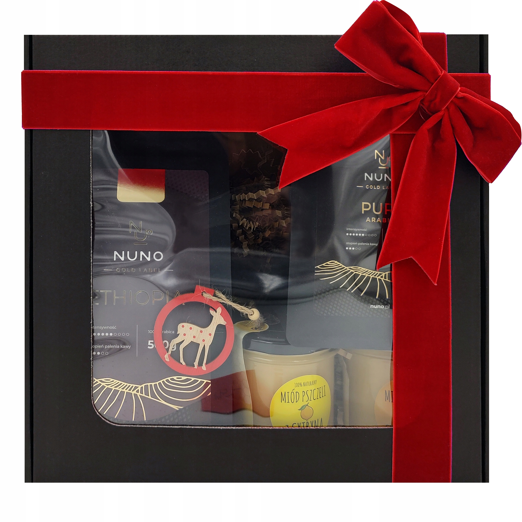 Levně Dárek Box Sada Vánoce Mikuláš Káva Nuno Gold 2x Med