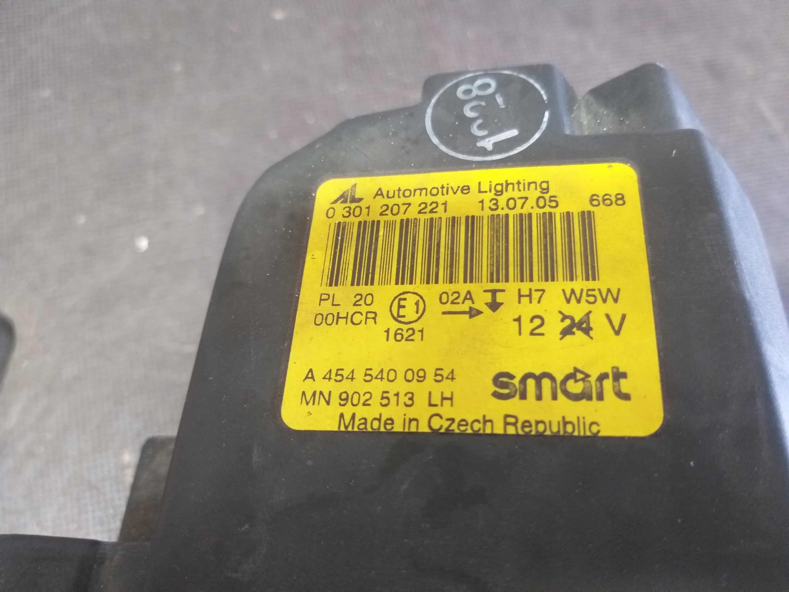 light front left SMART FORFOUR A454 A4545400954