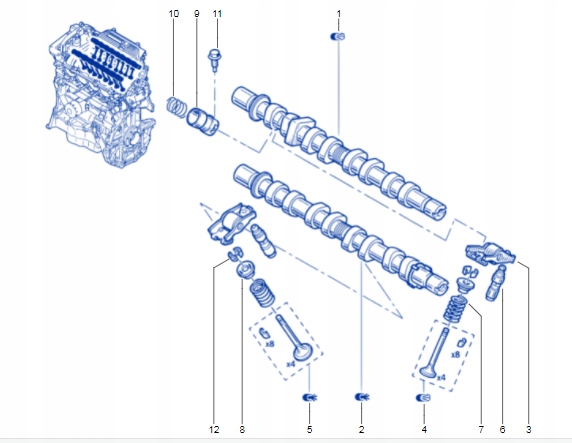 MEGANE I 1.4 1.6 16V 02-08 WAŁEK ROZRZĄDU oryg Producent części Renault OE