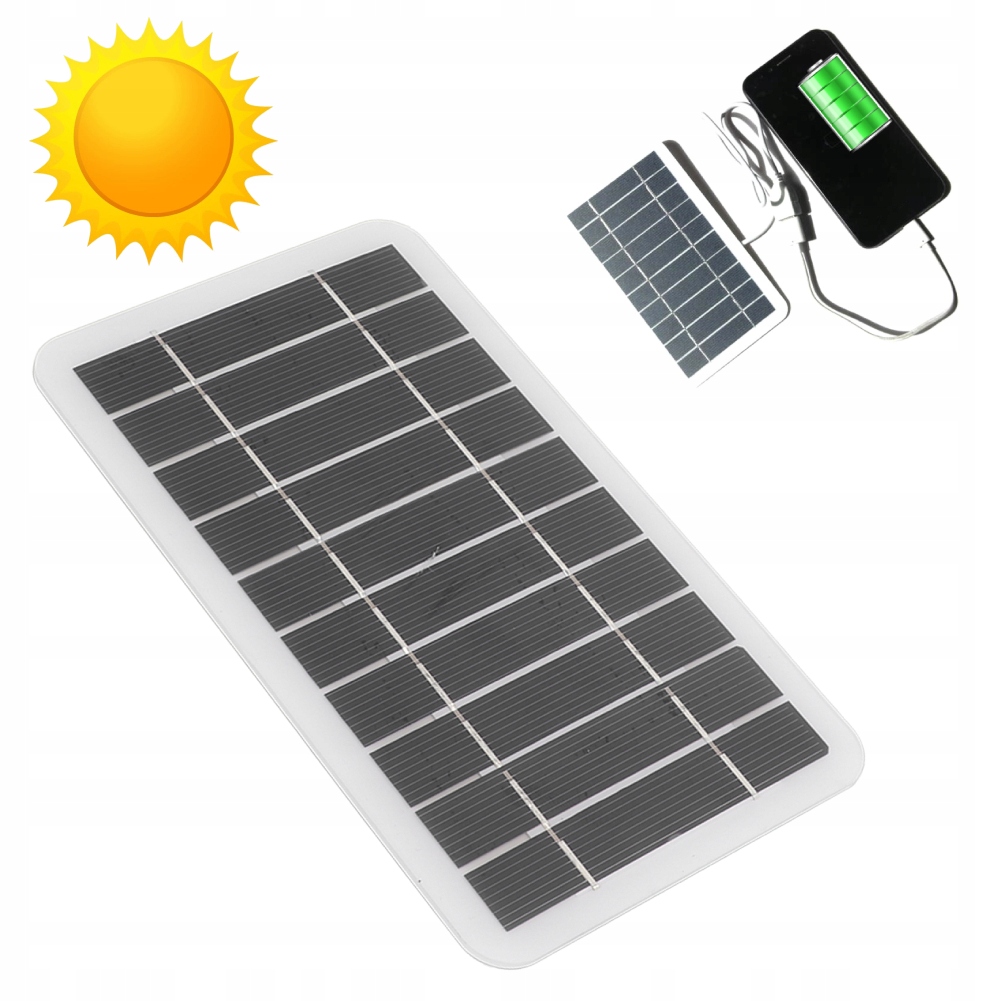 Solarna Ładowarka Usb Bateria Słoneczna 5W 5V do Telefonu Smartfon